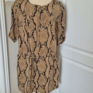 Snake Print Tan and Black Dress